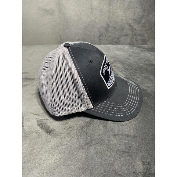 John Deere Hat Cap Snap Back Black Trucker Farm Two Tone Baseball Dad Casual - Picture 3 of 8